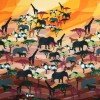 Jersey Cotton Fabric Digital Print - Safari Panel