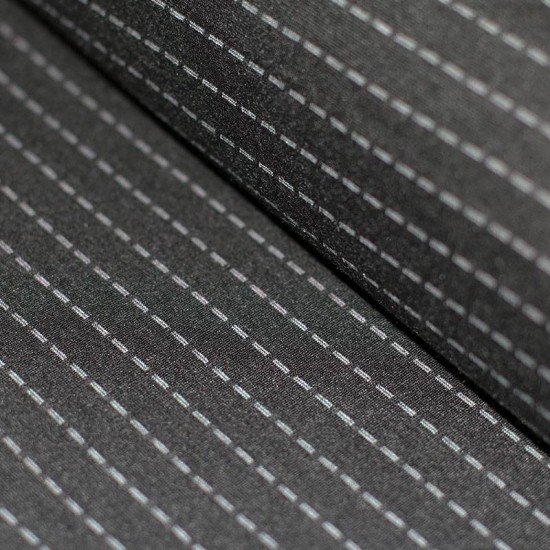 Punta Di Milano Jersey Interrupted Stripe Grey Melee