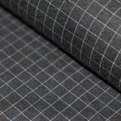 Punta Di Milano Jersey 1cm Check Grey Melee