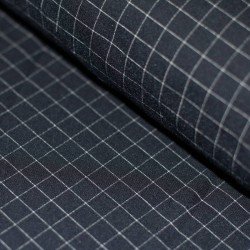 Punta Di Milano Jersey 1cm Check Navy White