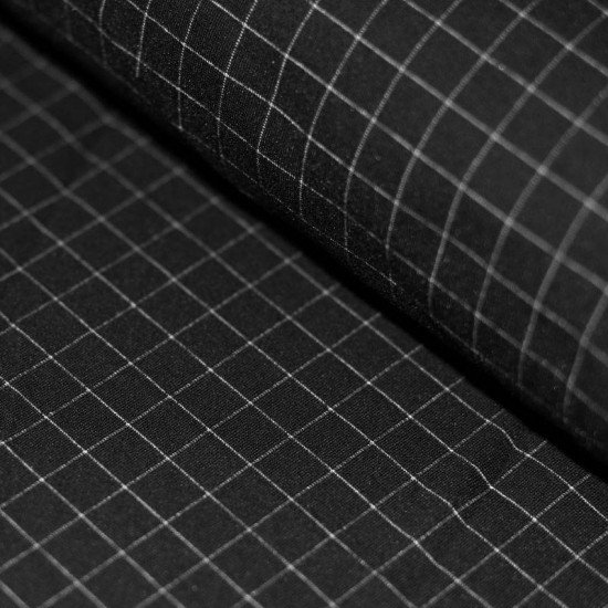 Punta Di Milano Jersey 1cm Check Black White