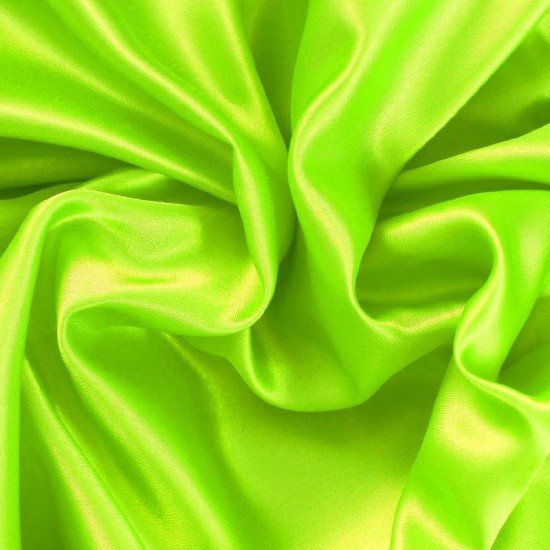 Satijn Stof Fluor Lime - (Satijn Stoffen)