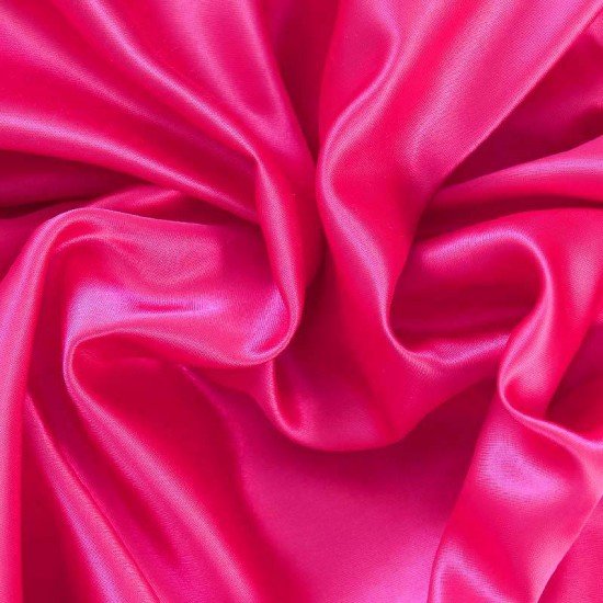 Satijn Stof Fluor Roze - (Satijn Stoffen)