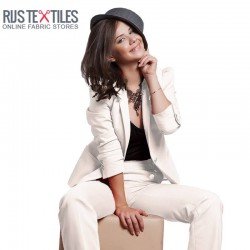 Cotton Satin Stretch Fabric Ecru