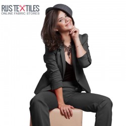 Cotton Satin Stretch Fabric Dark Grey