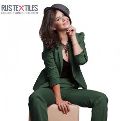 Cotton Satin Stretch Fabric Army Green