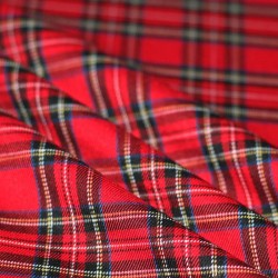 Scottish Tartan Fabric Stretch Small Red Stuwart