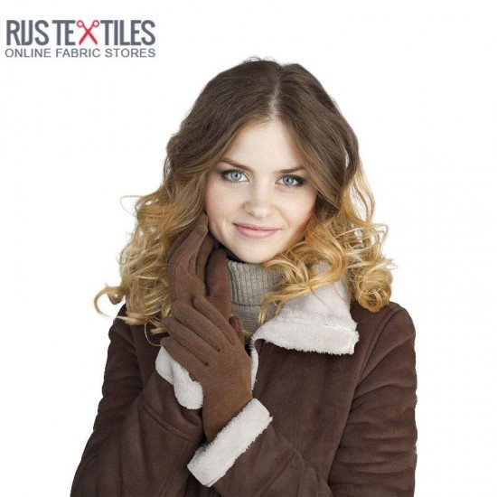 Sherpa Faux Fur Lamb Fabric Brown - (Fashion Fabrics)