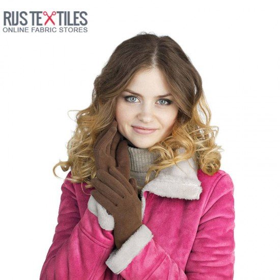 Tissu Suédine Doublé Fourrure Fuchsia - (Tissus De Mode)