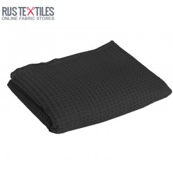 Waffle Pique Fabric Black